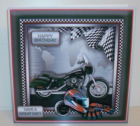 Harley Davison Motorbike 8in x 8in Decoupage Mini Kit by Pam Stubley