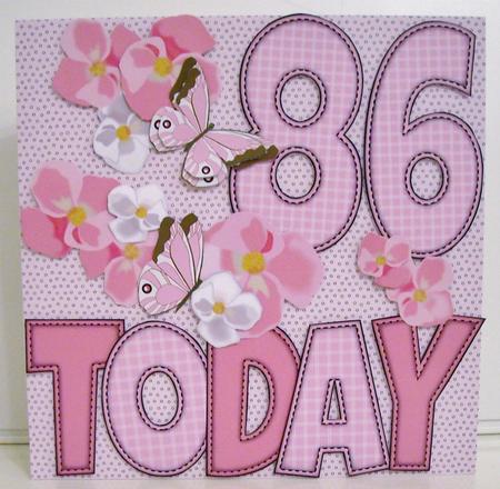 'any Age' with Pink Flowers & Butterflies Card Kit by Pam Stubley