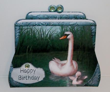 Handbag Shape Card Swan by Pam Stubley