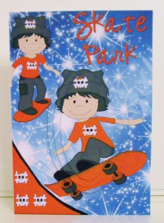 Skate Park Boys in Red Oval Pyramids by Pam Stubley