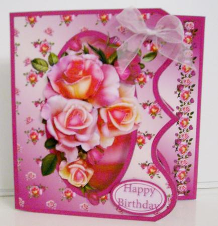 Pastel Roses Offset Bracket Card Mini Kit by Pam Stubley