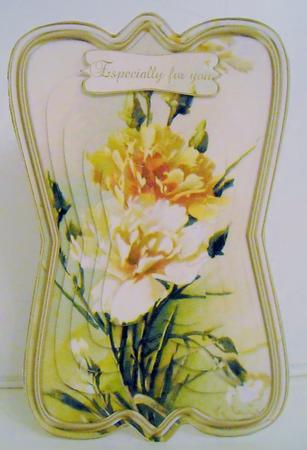 Beautiful Painted Carnations Shaped Card Mini Kit by Pam Stubley