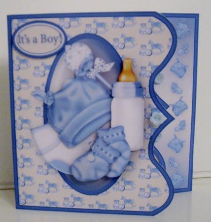Little Baby Boy Offset Bracket Card Mini Kit by Pam Stubley