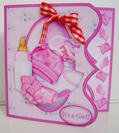 Little Baby Girl Offset Bracket Card Mini Kit by Pam Stubley