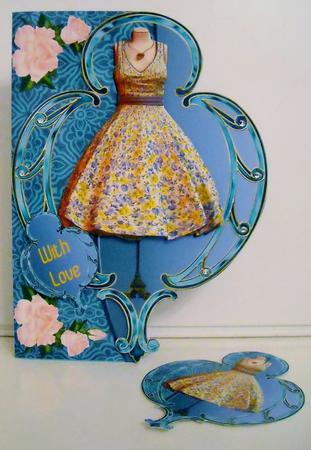 Summer Breeze - Art Deco Framed Dress Shaped Card Mini Kit by Pam Stubley