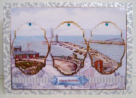 The Pier at Whitby Panel Card by Pam Stubley