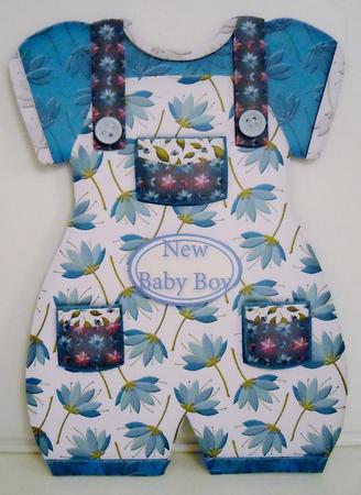 Baby Romper Shaped Card Boy by Pam Stubley