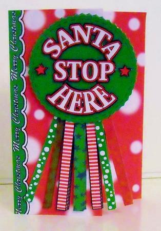 Santa Stop Here Christmas Rosette Over the Edge Mini Kit by Pam Stubley
