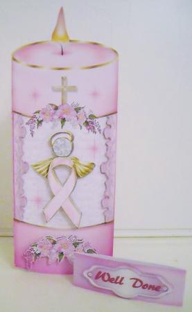Breast Cancer Angel Candle by Pam Stubley