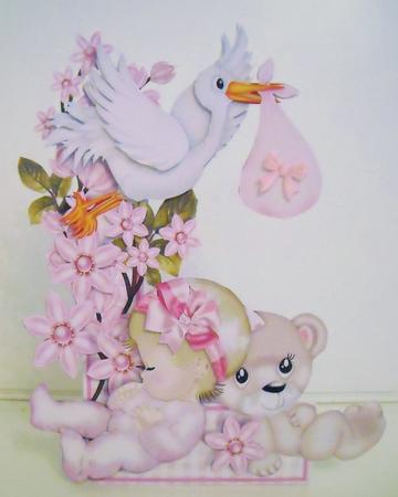 Flowers & Things Shaped Card Kit - a New Baby Girl by Pam Stubley