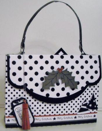 3D Dots Trees & Holly Xmas Handbag Treat or Favour Box Kit by Pam Stubley