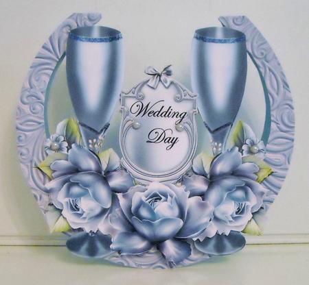 Blue Horseshoe Mini Kit Card by Pam Stubley