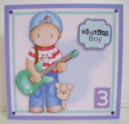Andy with Guitar Card Topper Mini Kit by Pam Stubley