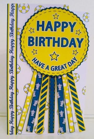 Leeds United Rosette Over the Edge Father's Day or Birthday by Pam Stubley