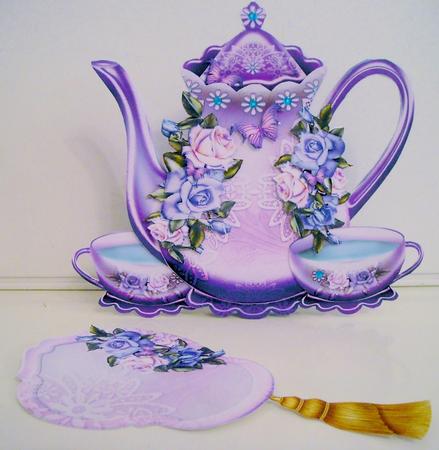 Beautiful Colorful Roses with Teapot by Pam Stubley