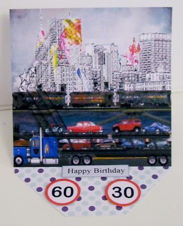 Hauling Cars City with Pyramid Layers by Pam Stubley