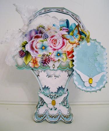 Vintage Basket with Roses by Pam Stubley
