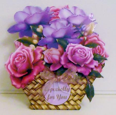 Gift of Roses Basket Card Mini Kit by Pam Stubley