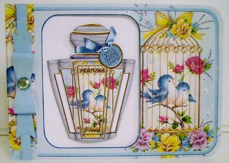 Birdcage Teal Perfume 7x5inch Aperture Card Mini Kit by Pam Stubley