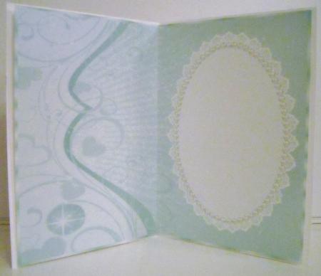 Green Hearts and Swirls Insert, with Lace & Pearls by Pam Stubley