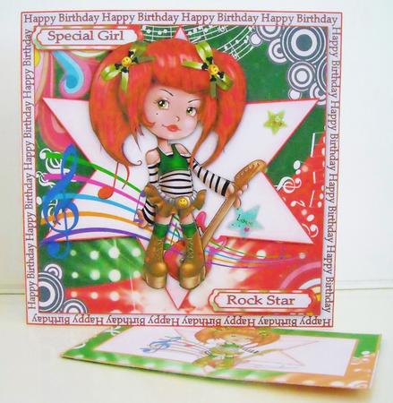 8x8 Rock Star Girl Birthday Mini Kit by Pam Stubley