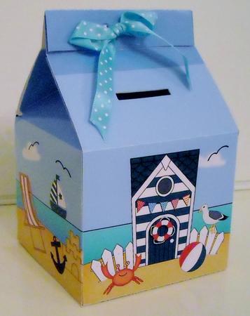3D Beach Hut Holiday Milk Carton Money or Treat Box Mini Kit by Pam Stubley