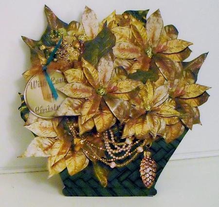 Golden Christmas Basket Card Mini Kit by Pam Stubley