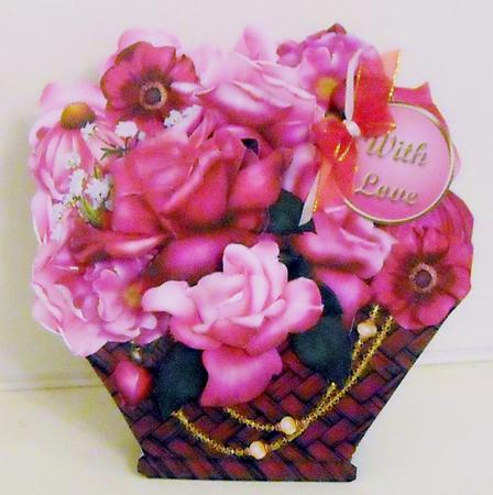 Rose Pink Basket Card Mini Kit by Pam Stubley