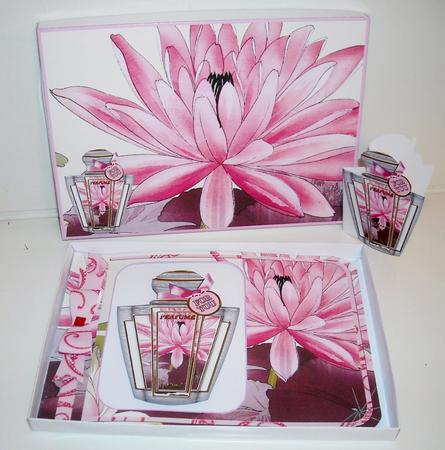 Water Lily Pink Floral Perfume Presentation Box by Pam Stubley
