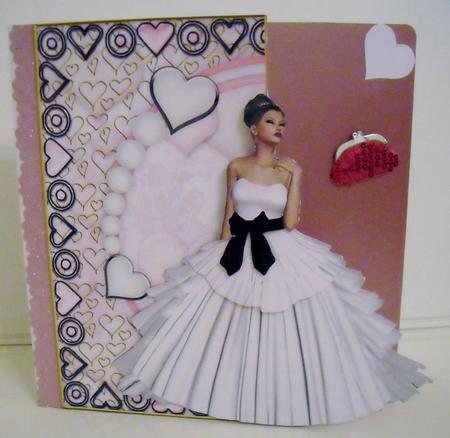 Special Occasion White Gown Shaped Card by Pam Stubley