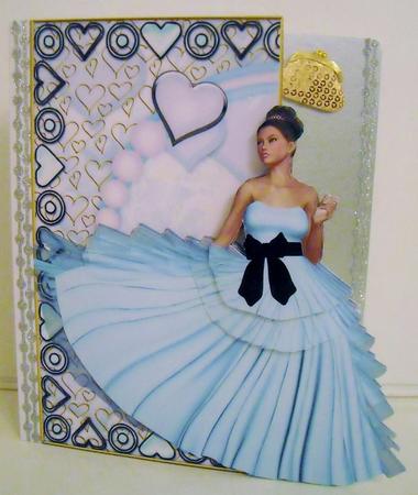 Special Occasion Aqua Gown Shaped Card by Pam Stubley