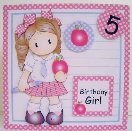 School Girl Chloe Birthday/thank You Teacher Topper by Pam Stubley