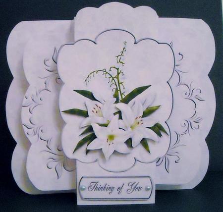 Four Fold Pop Out - White Lilies by Pam Stubley