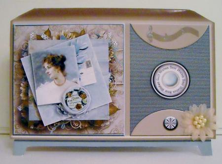 Radio Shape Card Vintagela Vien Rose by Pam Stubley