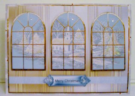 Christmas Church Winter View Card and Toppers by Pam Stubley