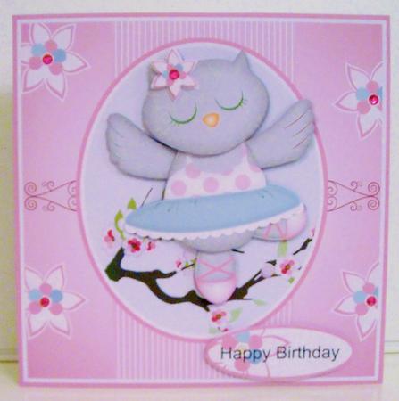 Owl Ballerina Birthday/good Luck/leaving Topper by Pam Stubley