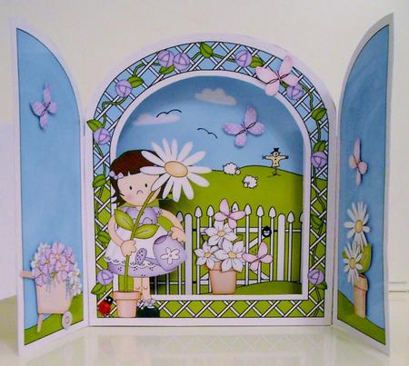 3D Girlz Liz's Flower Pop Out Gatefold Card Kit by Pam Stubley