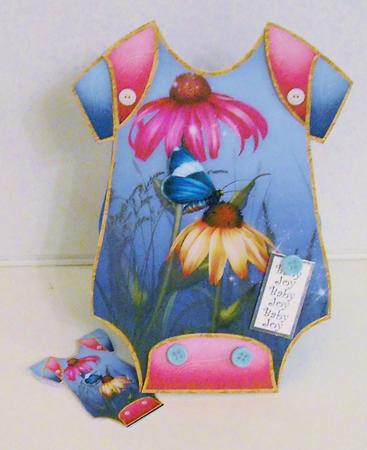 Baby Jumpsuit Shape Card Moth by Pam Stubley