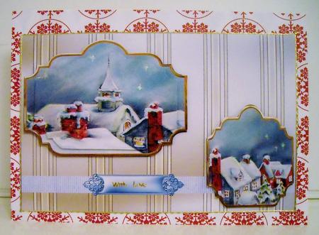 Snow on the Rooftops Card with Toppers by Pam Stubley