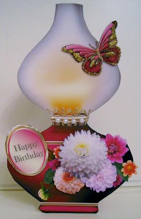 Oil Lamp Card Mini Kit - Pretty Dahlias by Pam Stubley