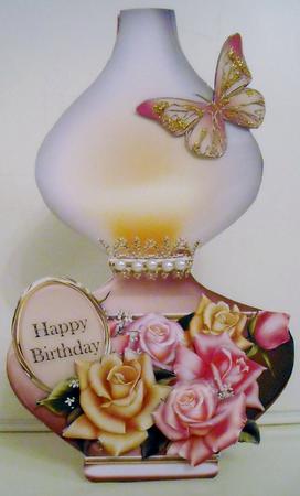 Oil Lamp Card Mini Kit - Edwardian Roses by Pam Stubley