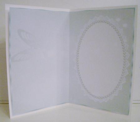 Easter Green Butterfly Sparkles Insert, with Lace and Pearls by Pam Stubley