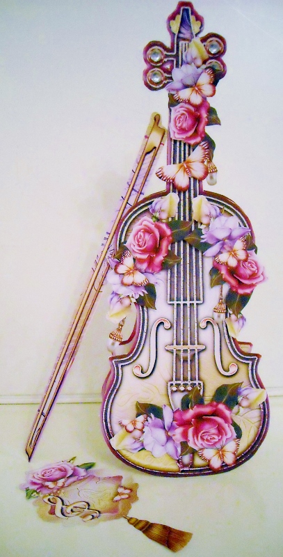 Vintage Soft Yellow Violin by Pam Stubley