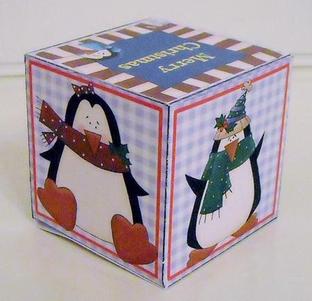 All in One Gift Box - Christmas Penguins by Pam Stubley