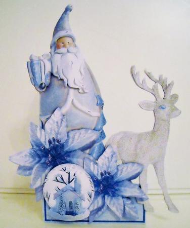 Flowers & Things Shaped Card Kit - Christmas Blue by Pam Stubley
