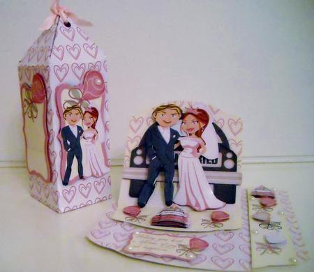 The Bride and Groom Wedding Easel Topper Card Kit by Pam Stubley