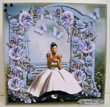 Petunia Arbour Swing Card Front Kit by Pam Stubley