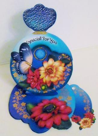 Blue Perfume Bottle Easel by Pam Stubley