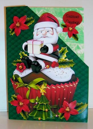 Santa Cupcake Over the Corner by Pam Stubley