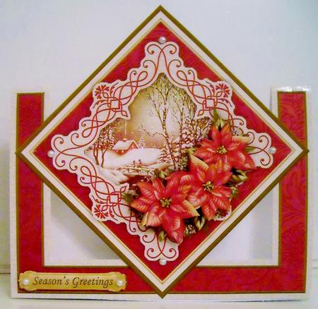 Christmas Winter Florals Diamond Front Mini Kit Decoupage 2 by Pam Stubley